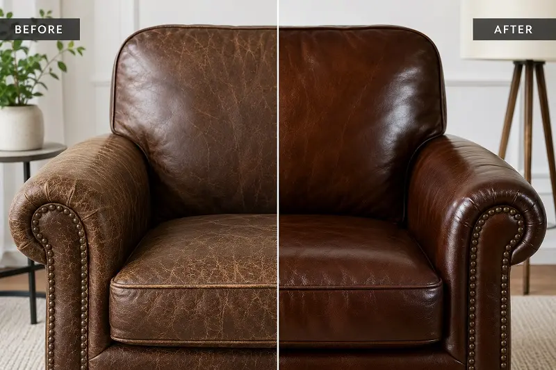 Before And After Leather Chair Restoration
