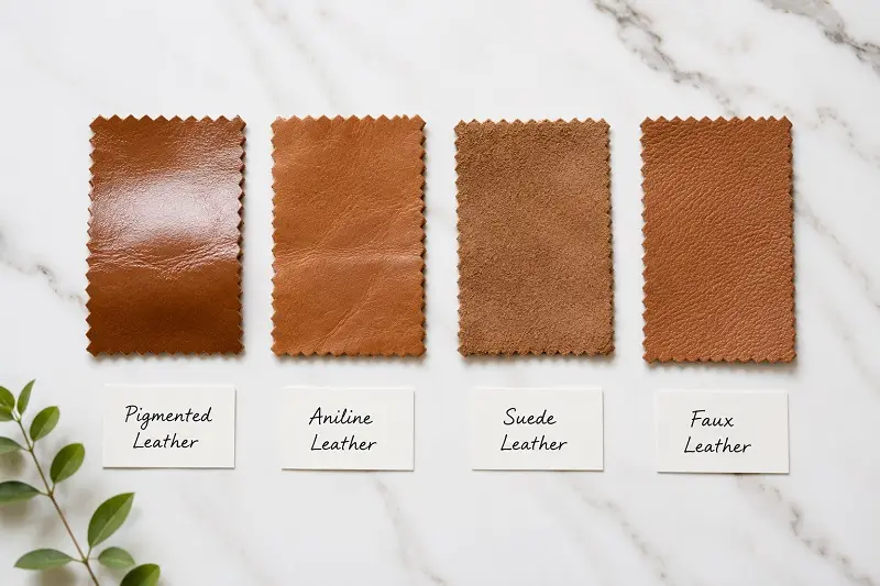 Leather sofa fabric samples