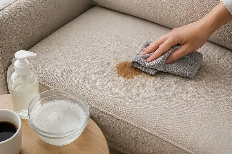 Removing coffee stain from a fabric sofa